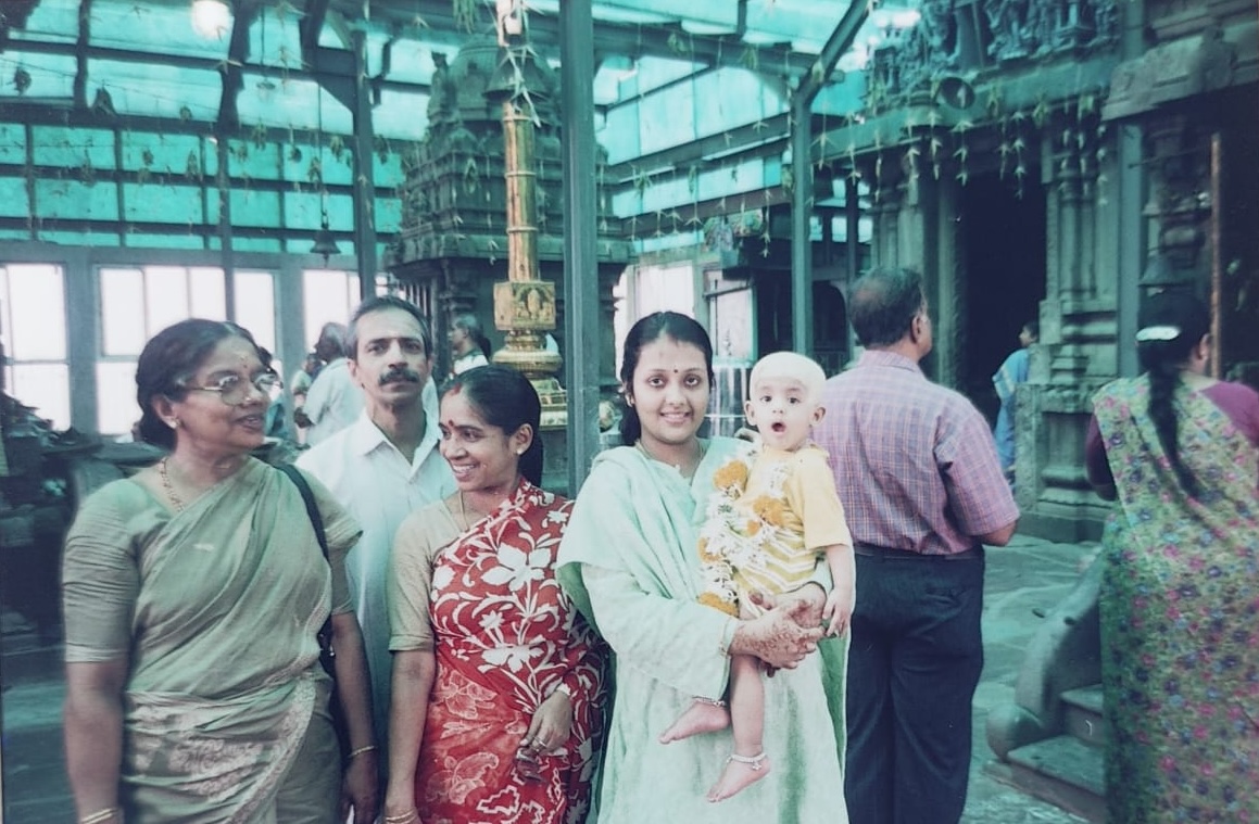 Anusha's tonsure ceremony at Murugan Temple